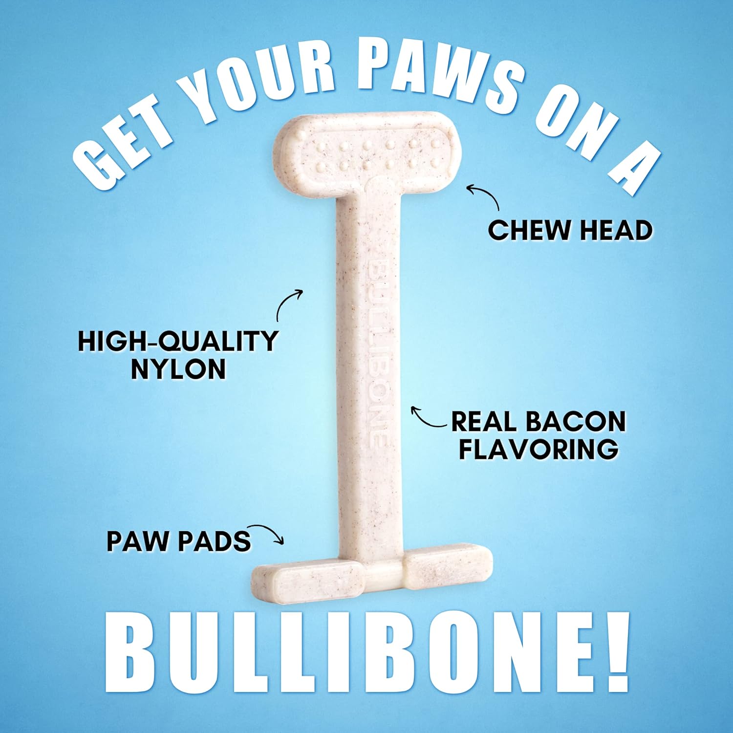 Bullibone Nylon Dog Chew Toy Nylon Bone - Improves Dental Hygiene, Easy to Grip Bottom, and Permeated with Flavor (Bacon, Small - 2 Pack) - Image 3