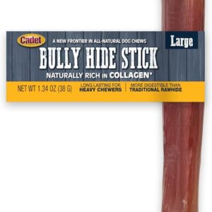 Cadet Bully Hide Sticks for Large Dogs, All-Natural Beef Pizzle, Limited-Ingredient Long-Lasting Dog Chews for Aggressive Chewers, 1 Count