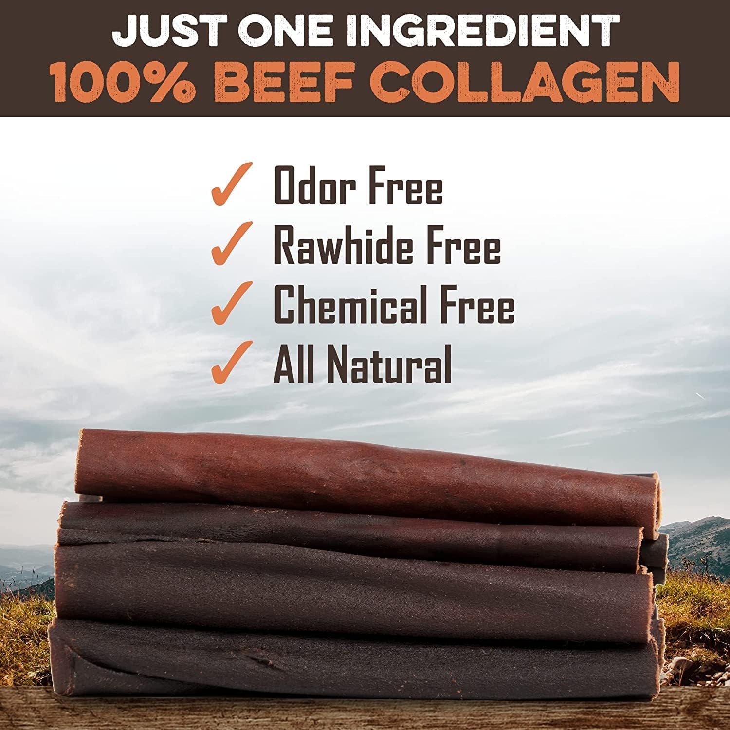 Beef Collagen Sticks For Dogs - Great Long Lasting Beef Collagen Dog Chews - Odor-Free, Natural Treat That Supports Joint Health With Natural Glucosamine & Chondroitin, For All Dog Breeds - Image 3