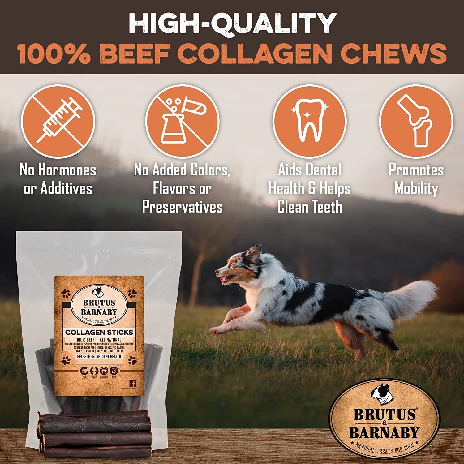 Beef Collagen Sticks For Dogs - Great Long Lasting Beef Collagen Dog Chews - Odor-Free, Natural Treat That Supports Joint Health With Natural Glucosamine & Chondroitin, For All Dog Breeds - Image 6