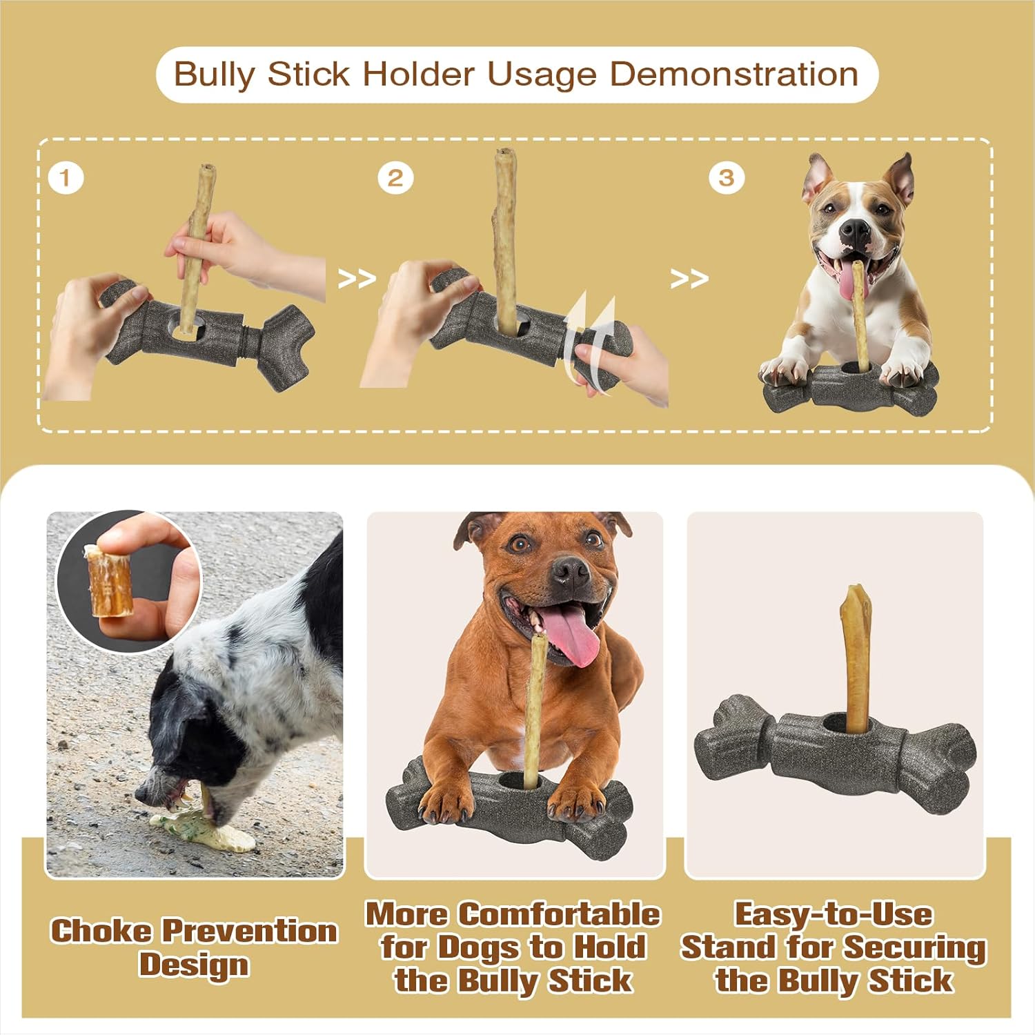 2 in 1 Dog Bully Stick Holder and Durable Indestructible Tough Chew Toy Halloween Toy Indoor & Outdoor - Image 5