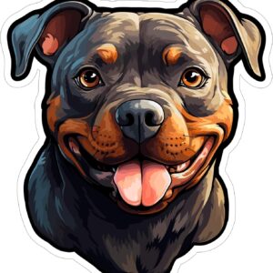 Staffordshire Bull Terrier Sticker 4 Inch Staffy Bully Breed Dog - Waterproof Animal Vinyl Decal for Laptop Water Bottle Car Tumbler - Durable Aesthetic Long-Lasting Stickers for Adults ID44990