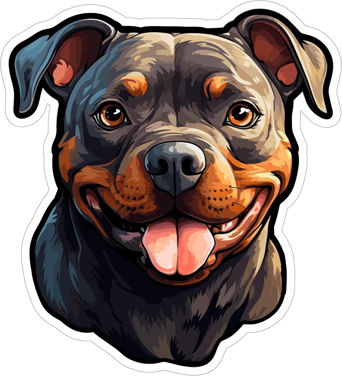 Staffordshire Bull Terrier Sticker 4 Inch Staffy Bully Breed Dog - Waterproof Animal Vinyl Decal for Laptop Water Bottle Car Tumbler - Durable Aesthetic Long-Lasting Stickers for Adults ID44990