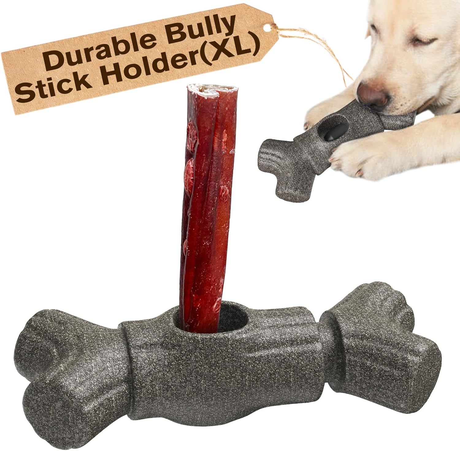 2 in 1 Dog Bully Stick Holder and Durable Indestructible Tough Chew Toy Halloween Toy Indoor & Outdoor