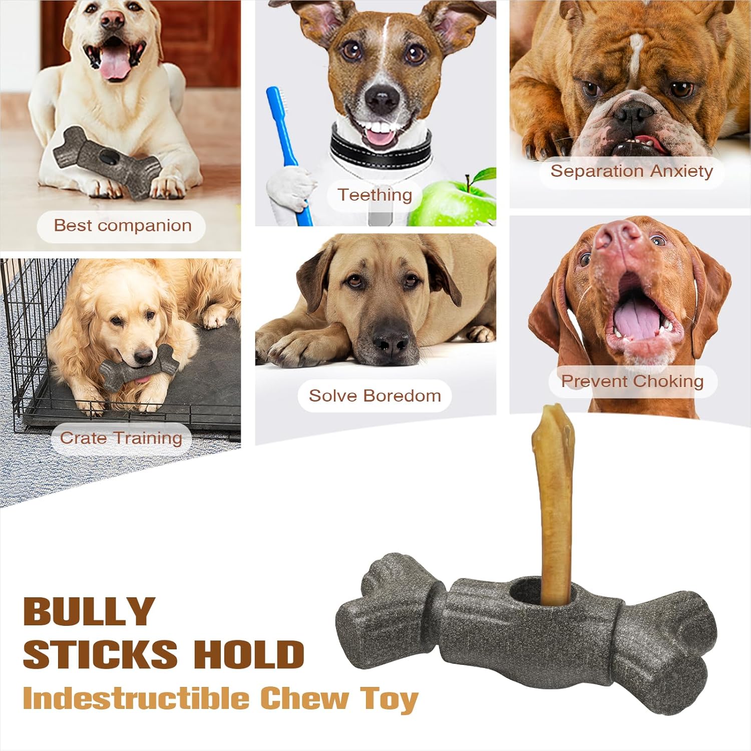 2 in 1 Dog Bully Stick Holder and Durable Indestructible Tough Chew Toy Halloween Toy Indoor & Outdoor - Image 2