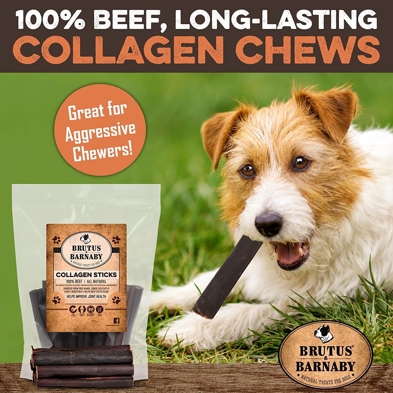 Beef Collagen Sticks For Dogs - Great Long Lasting Beef Collagen Dog Chews - Odor-Free, Natural Treat That Supports Joint Health With Natural Glucosamine & Chondroitin, For All Dog Breeds - Image 7