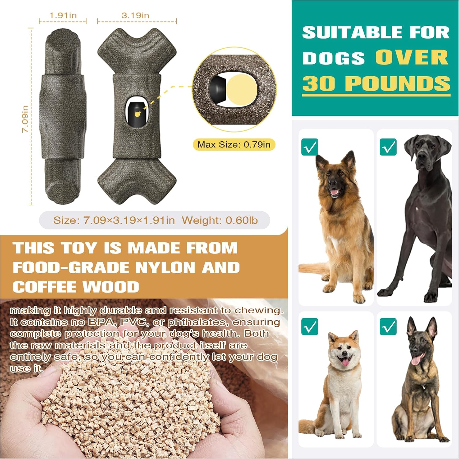 2 in 1 Dog Bully Stick Holder and Durable Indestructible Tough Chew Toy Halloween Toy Indoor & Outdoor - Image 4