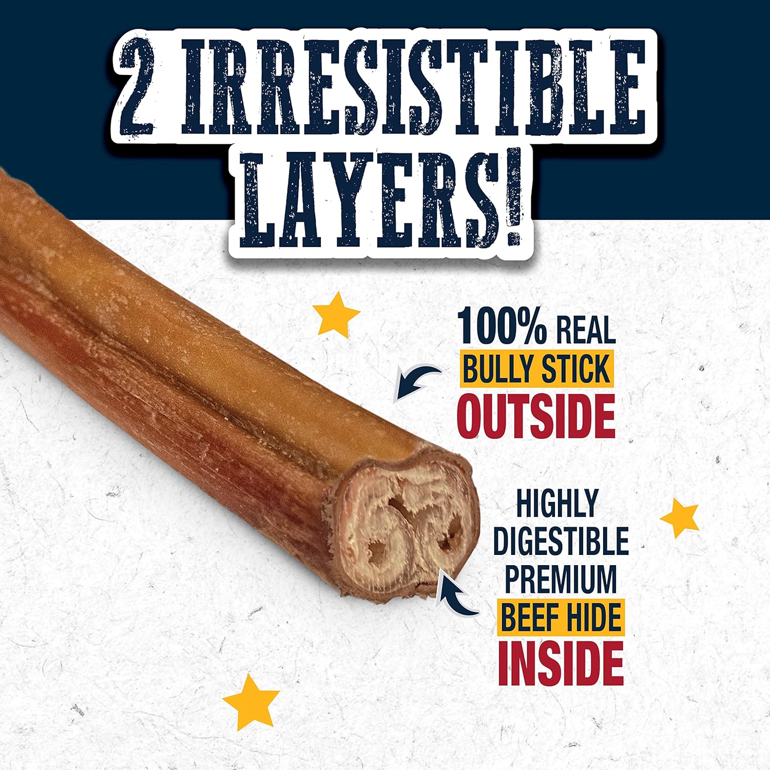 Cadet Bully Hide Sticks for Large Dogs, All-Natural Beef Pizzle, Limited-Ingredient Long-Lasting Dog Chews for Aggressive Chewers, 1 Count - Image 3