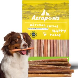 Bully Sticks for Dogs (6 Inch, 15Count) Odor-Free, Fully Digestible Beef Collagen Chews Bulk Bully Sticks for Large Dogs, Medium Small Breeds Natural Grass-Fed, Grain and Rawhide Free Bully Bones