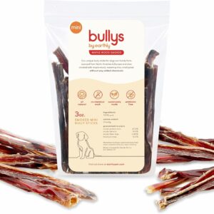 Earthly Mini Pork Bully Sticks - Thin 5-6" Chews for Dog, 6oz Bag