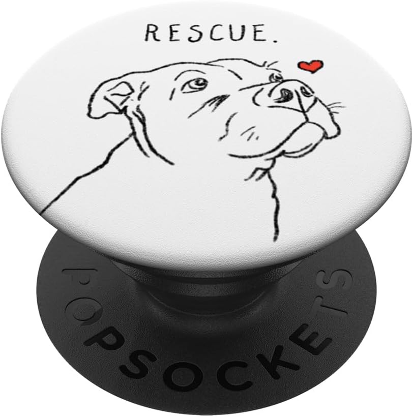 Rescue Dog, Pitbull, Rescue Mom, Pittie Mom, Bully Breed PopSockets PopGrip: Swappable Grip for Phones & Tablets PopSockets Adhesive PopGrip