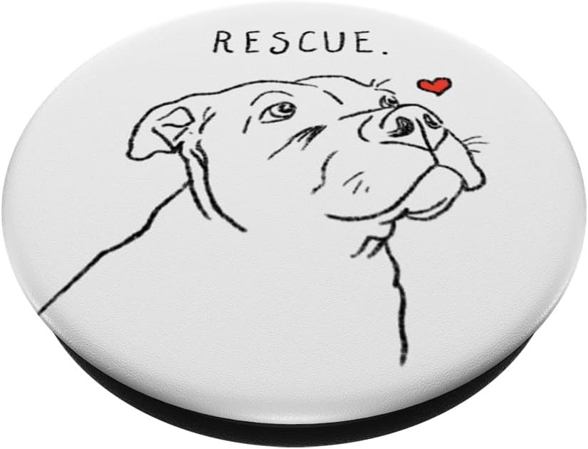Rescue Dog, Pitbull, Rescue Mom, Pittie Mom, Bully Breed PopSockets PopGrip: Swappable Grip for Phones & Tablets PopSockets Adhesive PopGrip - Image 2