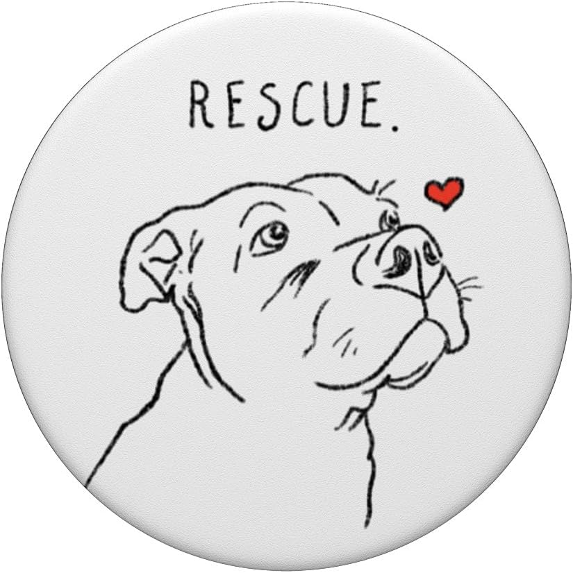 Rescue Dog, Pitbull, Rescue Mom, Pittie Mom, Bully Breed PopSockets PopGrip: Swappable Grip for Phones & Tablets PopSockets Adhesive PopGrip - Image 3