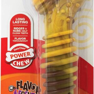 Nylabone Flavor Frenzy Dental Bone Power Chew Toy, Dog Toys for Aggressive Chewers, Philly Cheesesteak, X-Large - 50+ lbs, 1 Count